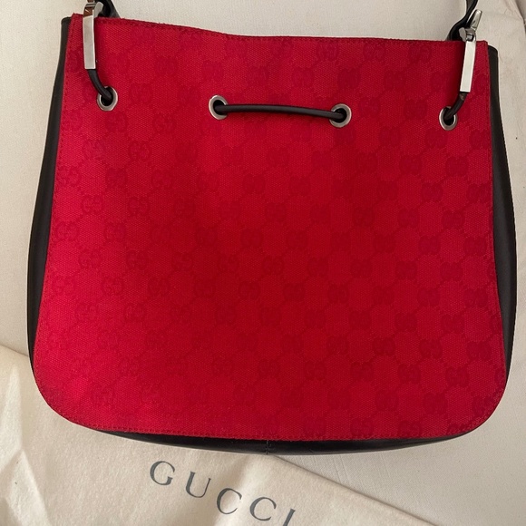 Gucci Authentic Monogram Drawstring Shoulder Bag - Picture 12 of 12